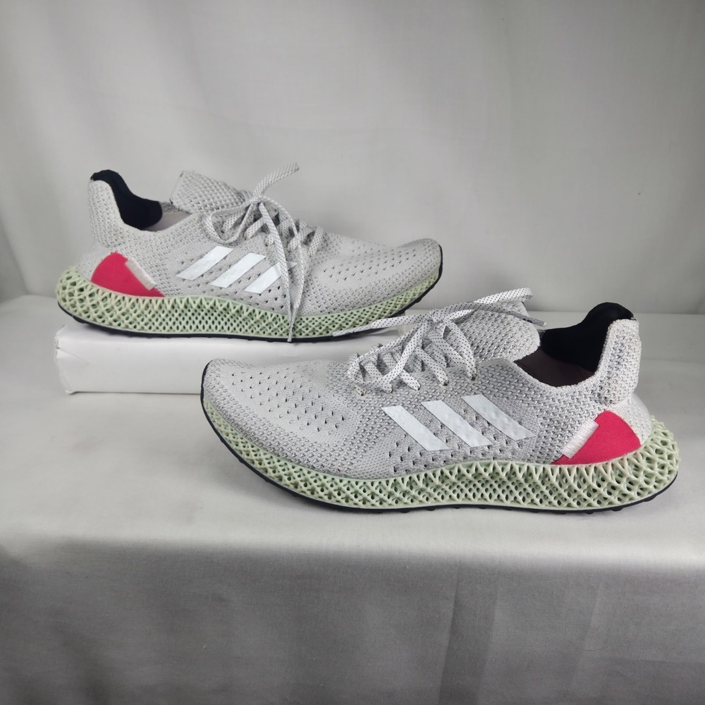 Adidas ZX 4D Runner 2020 Mens US Size 11 Grey Crystal White Pink Reflective